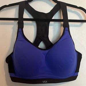 Blue/Black VSX Victoria’s Secret Padded High Impact Sports Bra Size 38D